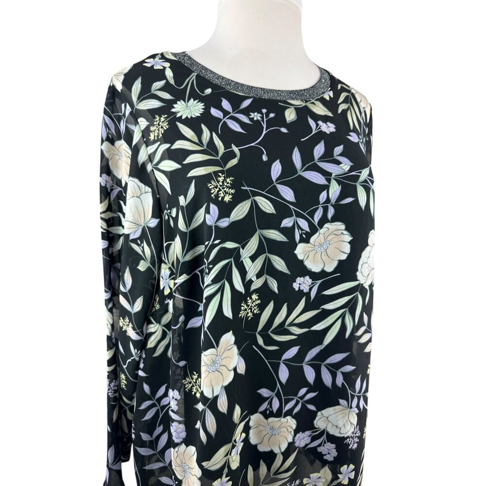Calvin Klein Floral Wildflower Lined Tunic Blouse Mini Dress Womens Plus Size 1X - Picture 7 of 16